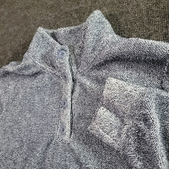 Eddie Bauer Tops - Eddie Bauer Women's‎ Fleece Button Front Sweatshirt XL Blue Hiking Outdoors